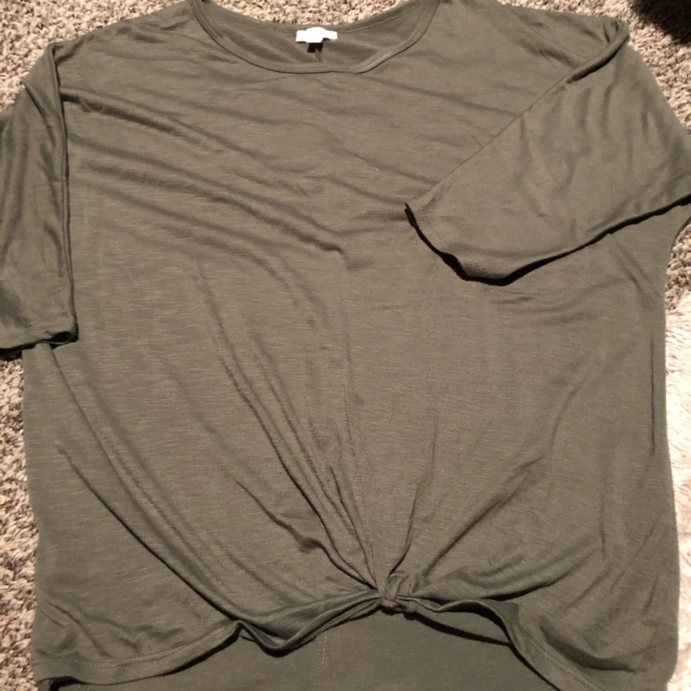 3/4 length army green top
